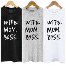 Load image into Gallery viewer, Wife Mom Boss Print T-shirt