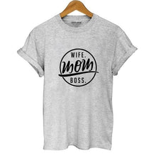 Load image into Gallery viewer, Wife Mom Boss Print T-shirt