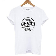Load image into Gallery viewer, Wife Mom Boss Print T-shirt